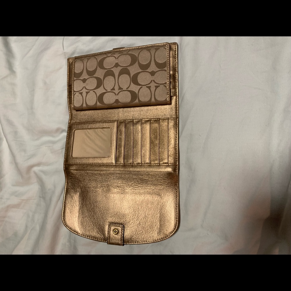 Gold coach wallet
